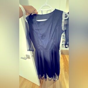 Navy blue- knee length dress